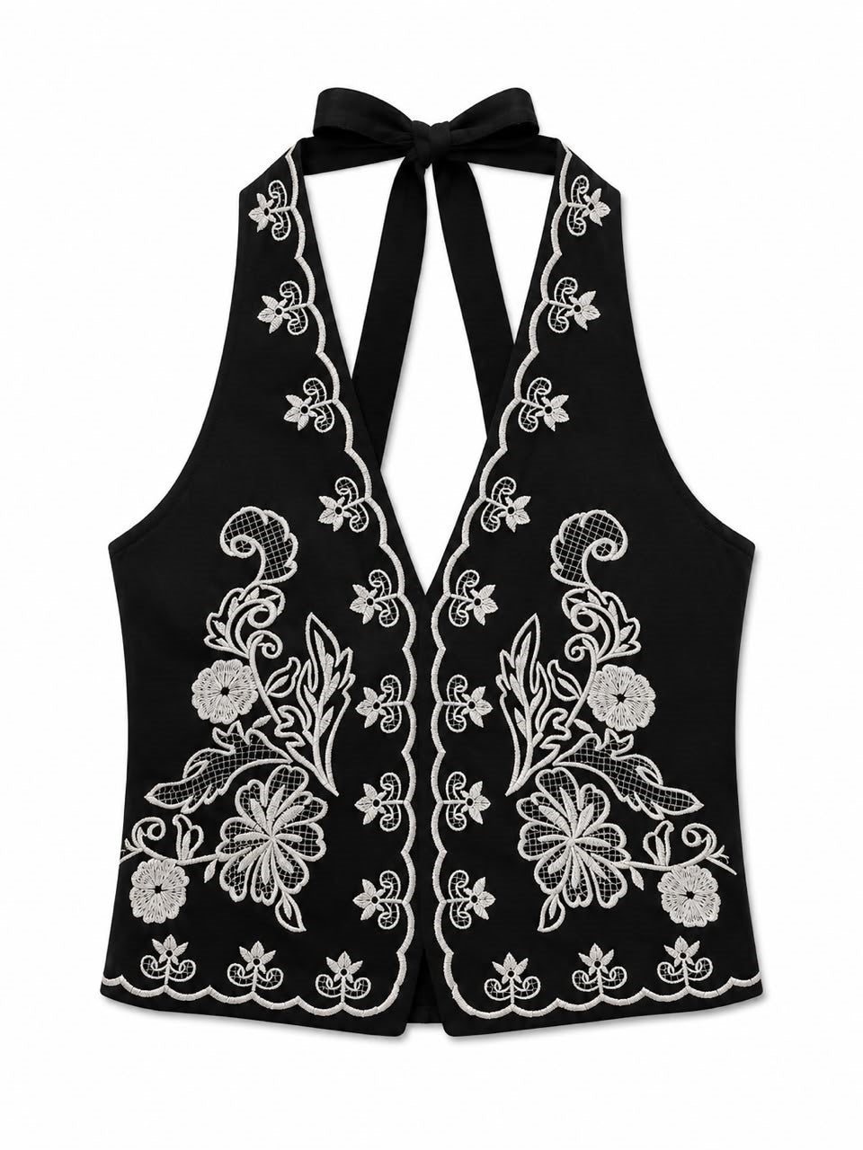TOP DAMA BORDADO NEGRO S