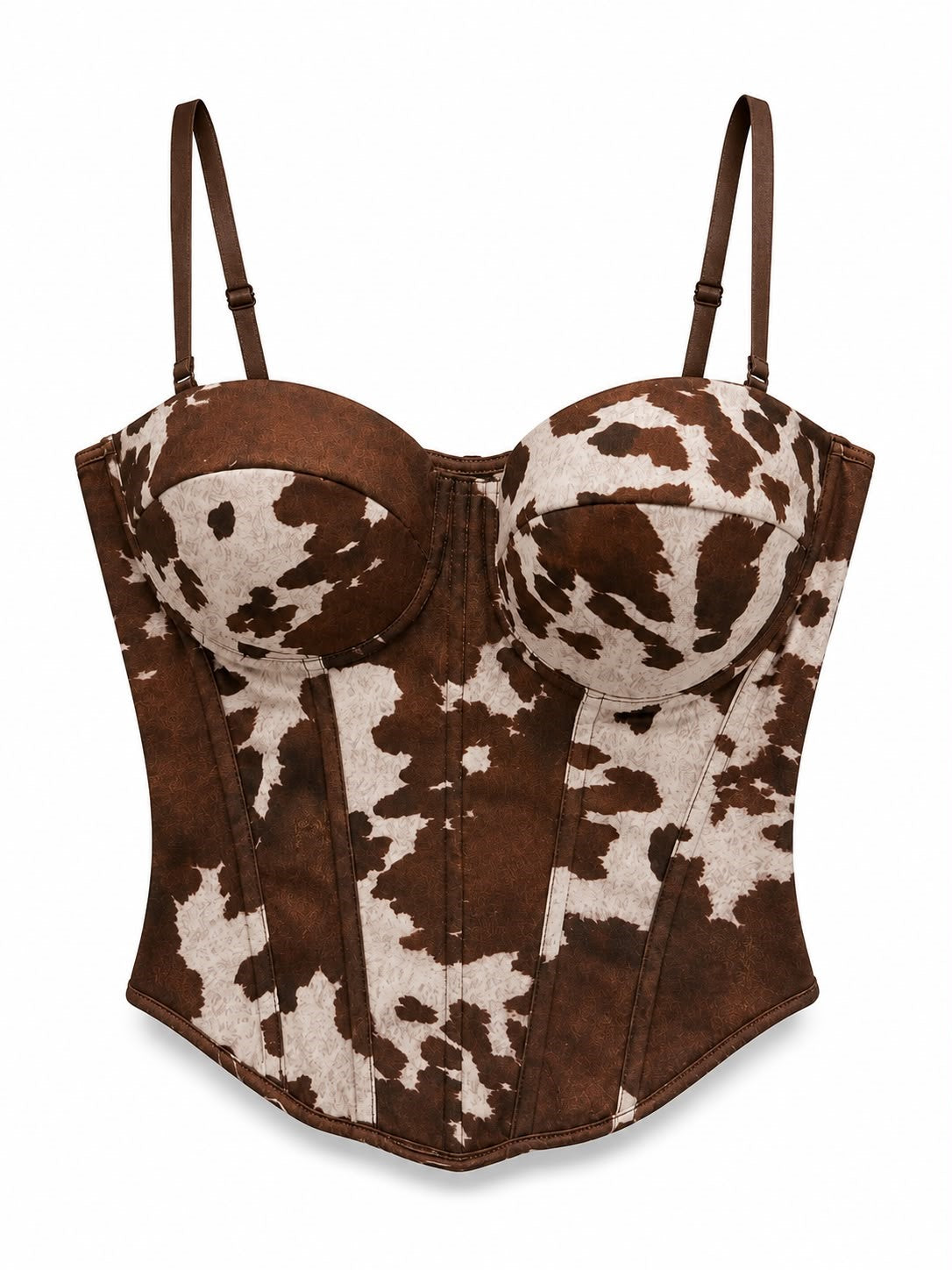 CORSET VACA C/TIRANTES CAFE L