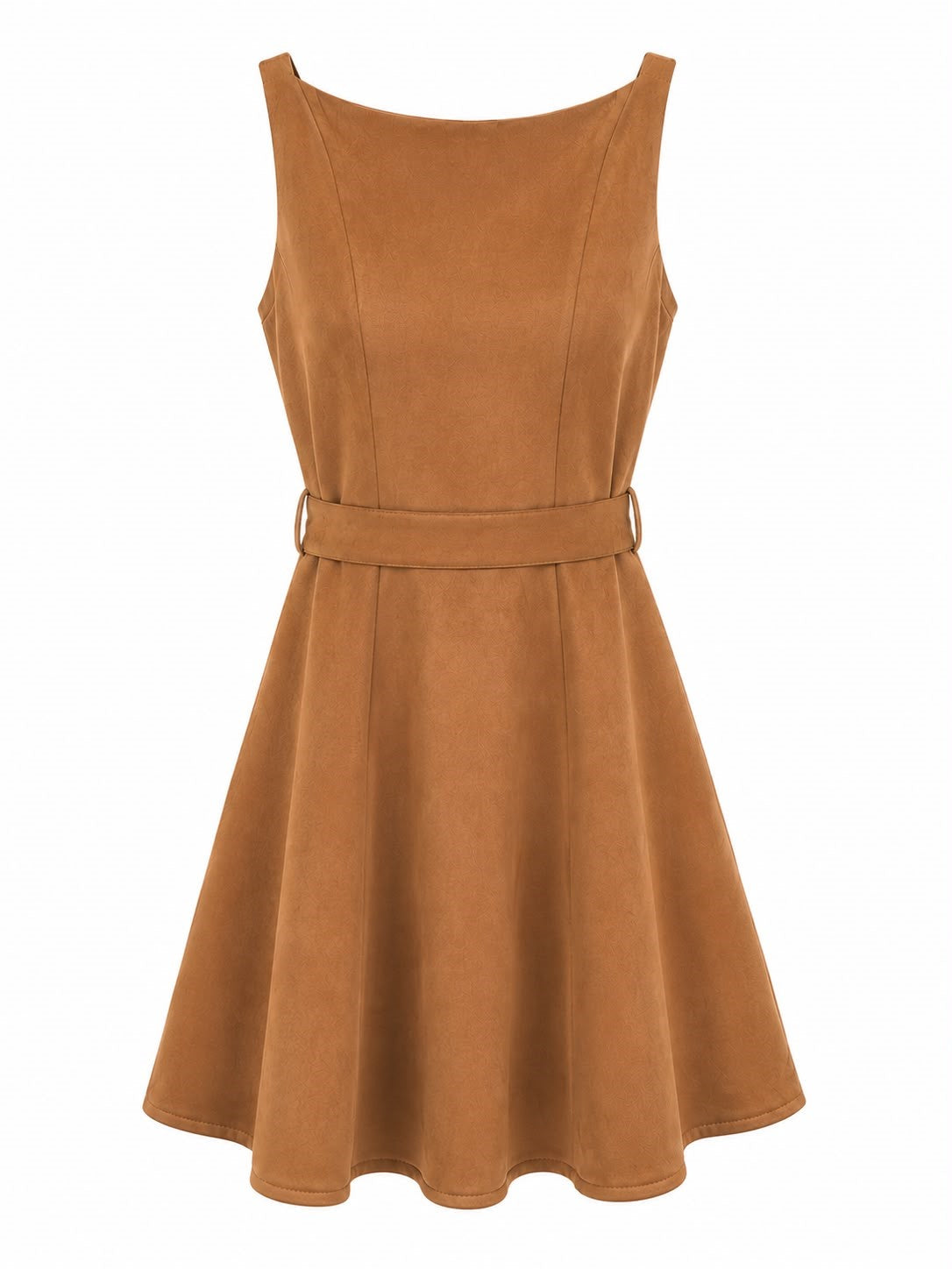 VESTIDO DAMA TERCIOPELO CINTO MARRON L