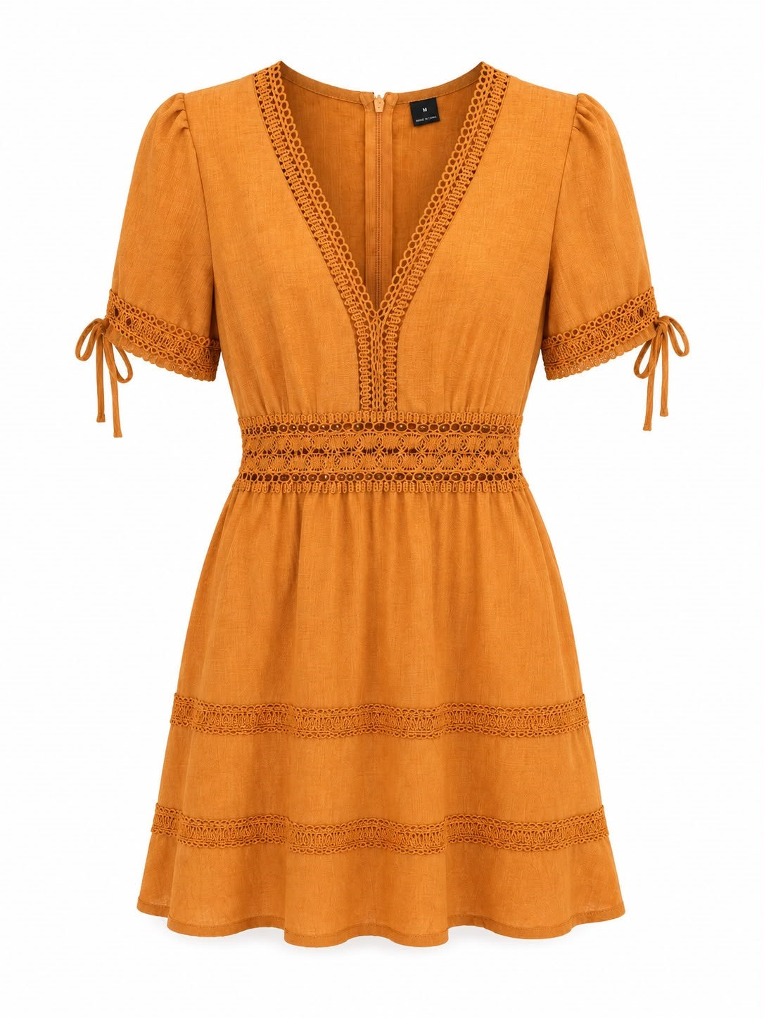 VESTIDO DAMA BORDADO AMARILLO M