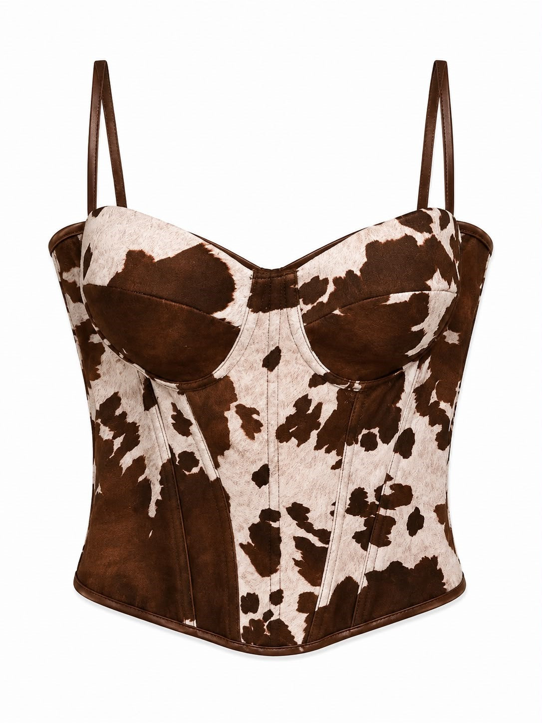 CORSET DAMA VACA C/TIRANTES CAFE S