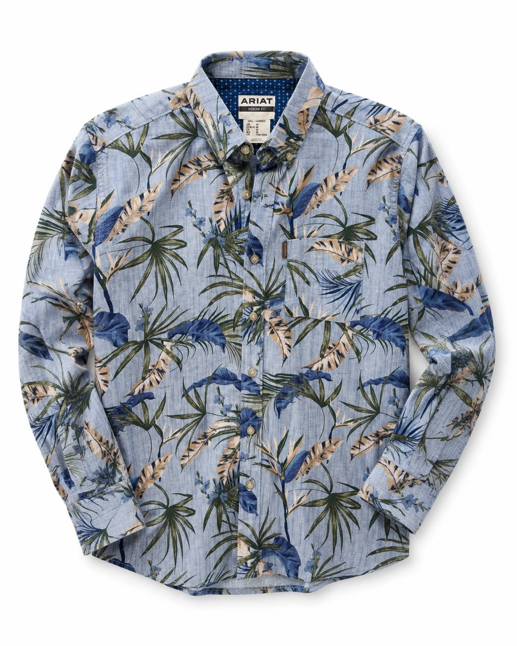 CAMISA ARIAT ORIG CAB AZUL M