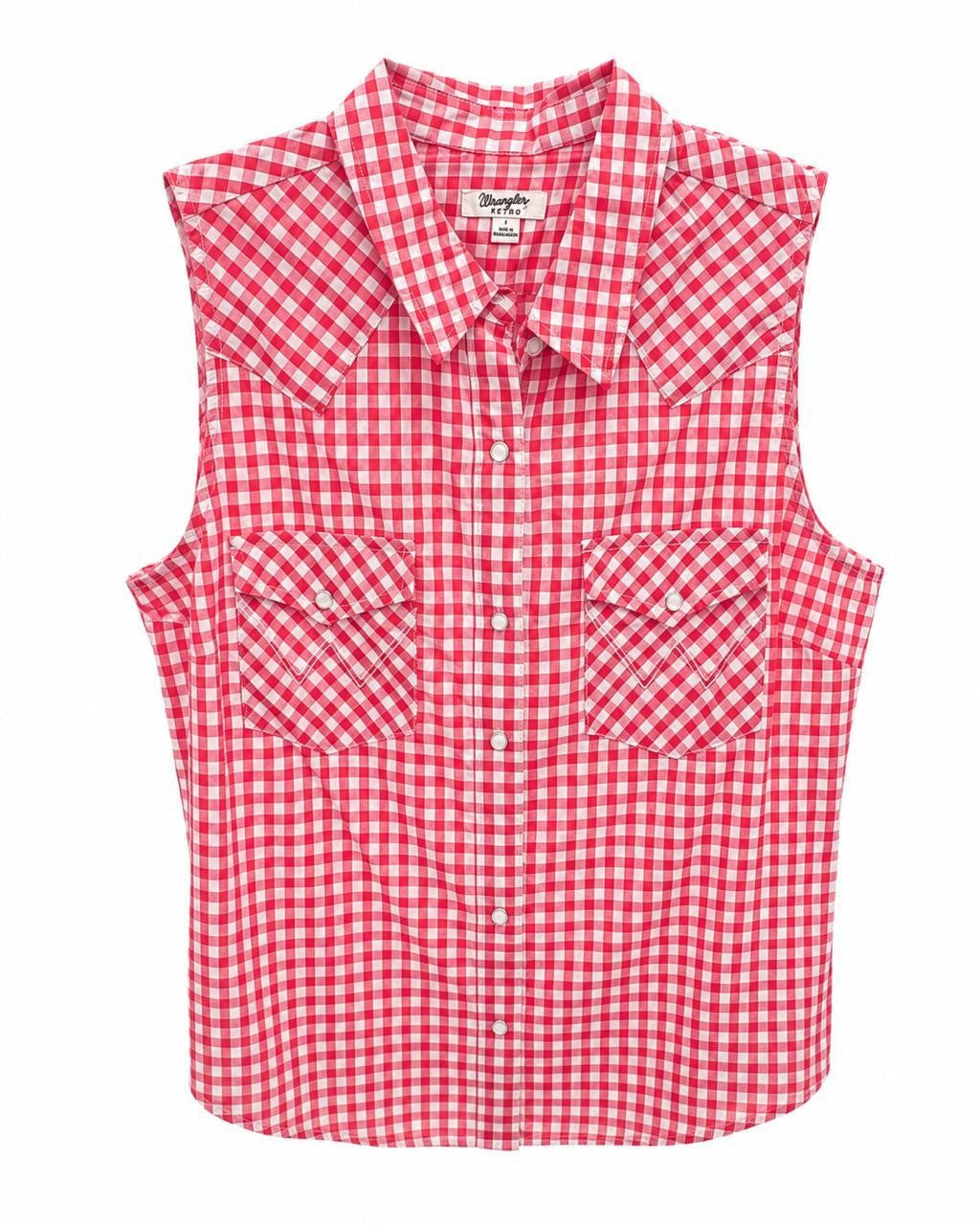 CAMISA DAMA S/MANGAS WRANGLER ROJA L