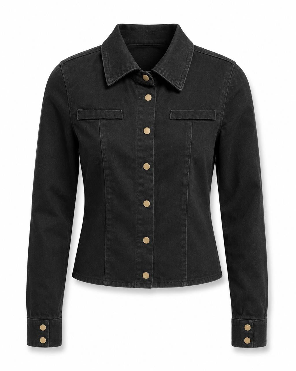 CAMISA DAMA MEZCLILLA NEGRA M