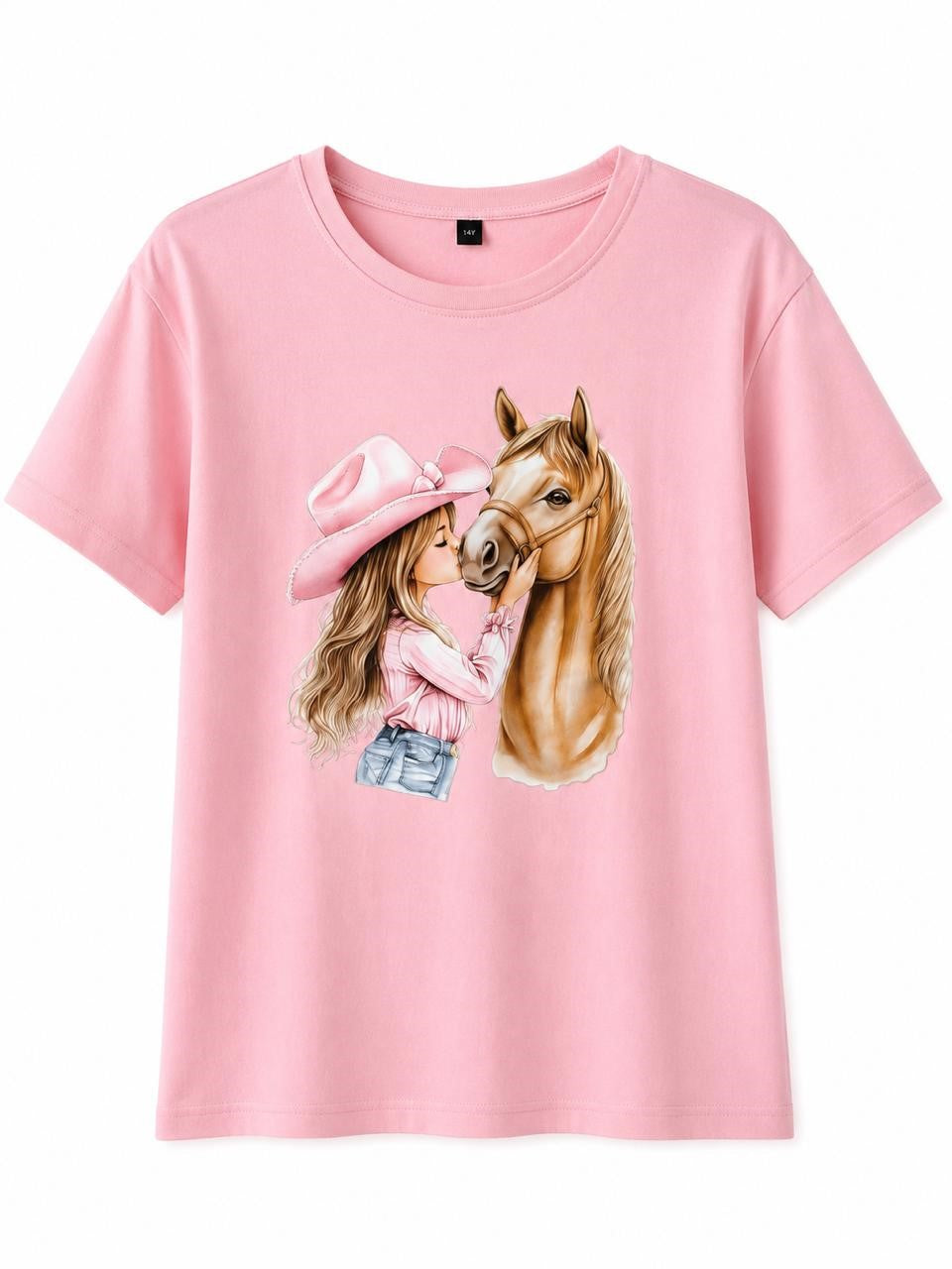 BLUSA ESTAMPADA NIÑA ROSA 12Y