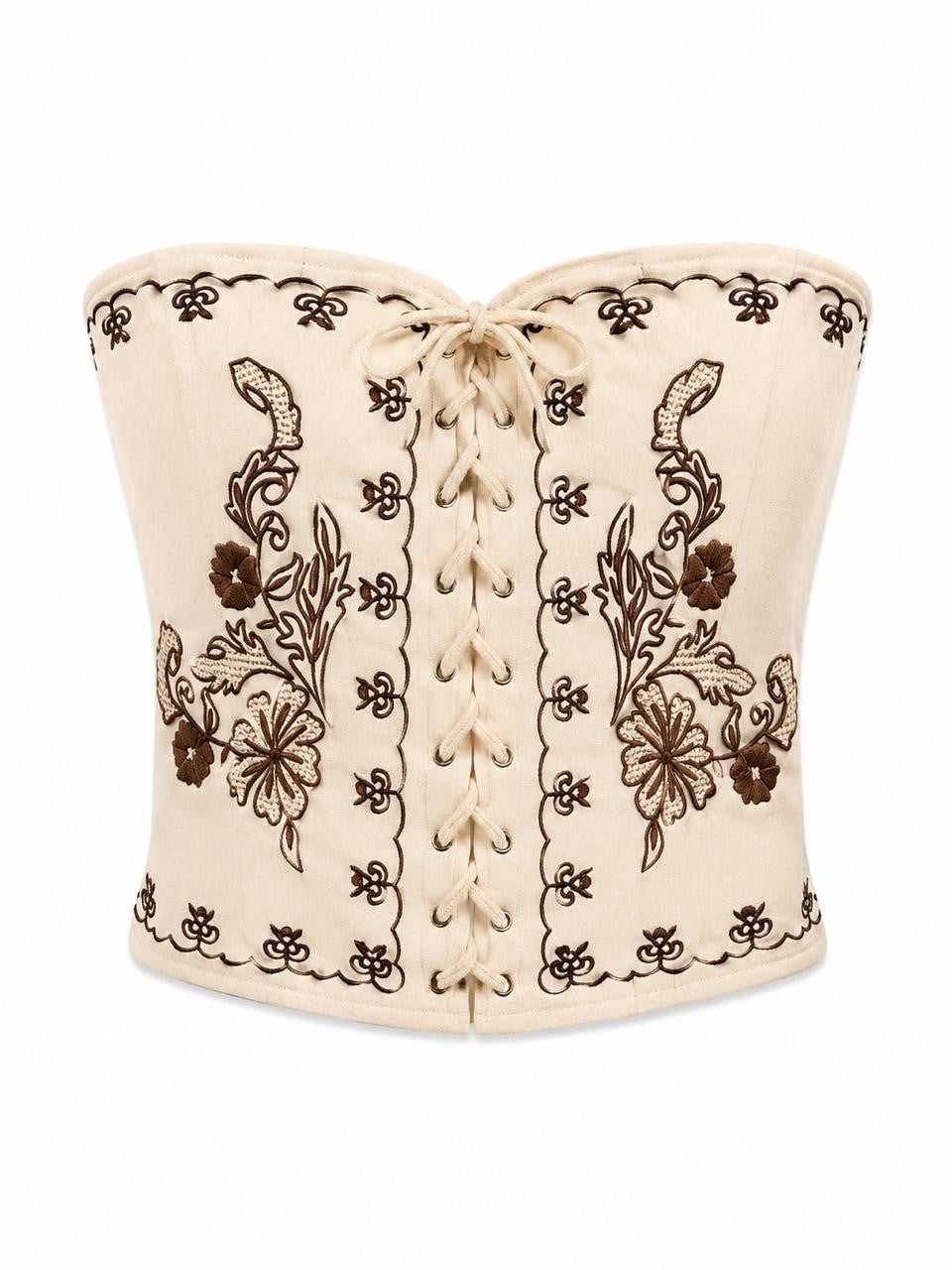 CORSET DAMA BORDADO BEIGE M