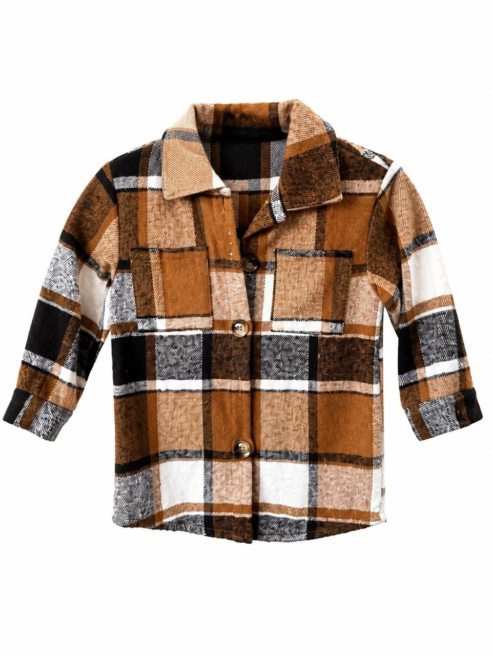 CAMISA CUADROS NIÑA CAFE XL