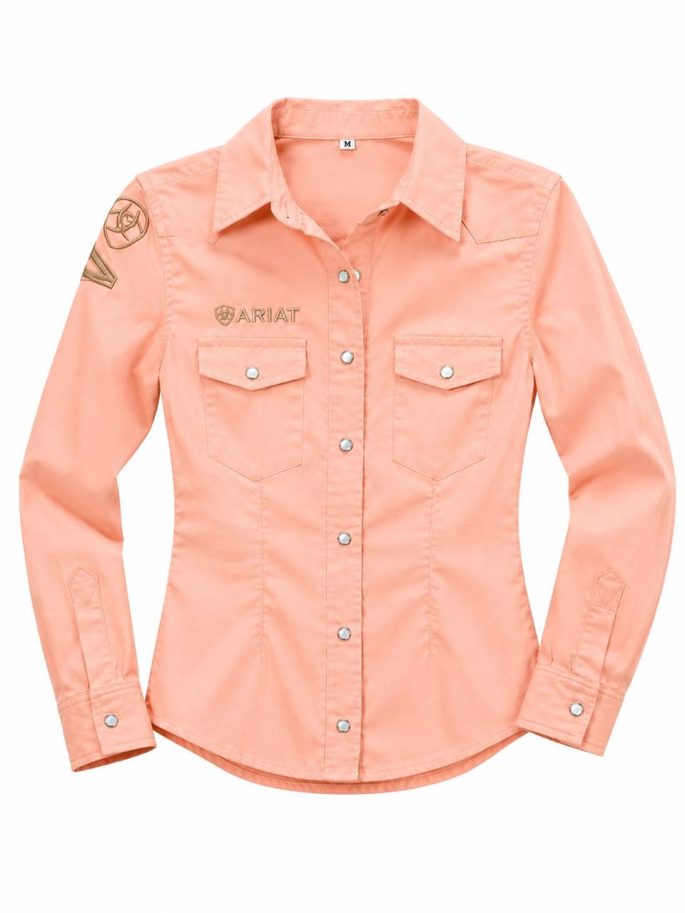 CAMISA ARIAT NIÑA NARANJA CH