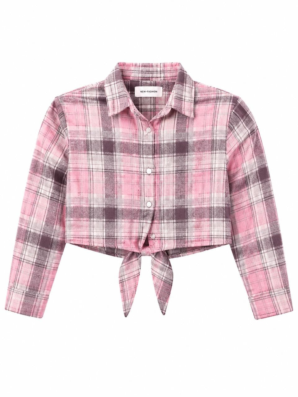 CAMISA CUADROS NIÑA ROSA M