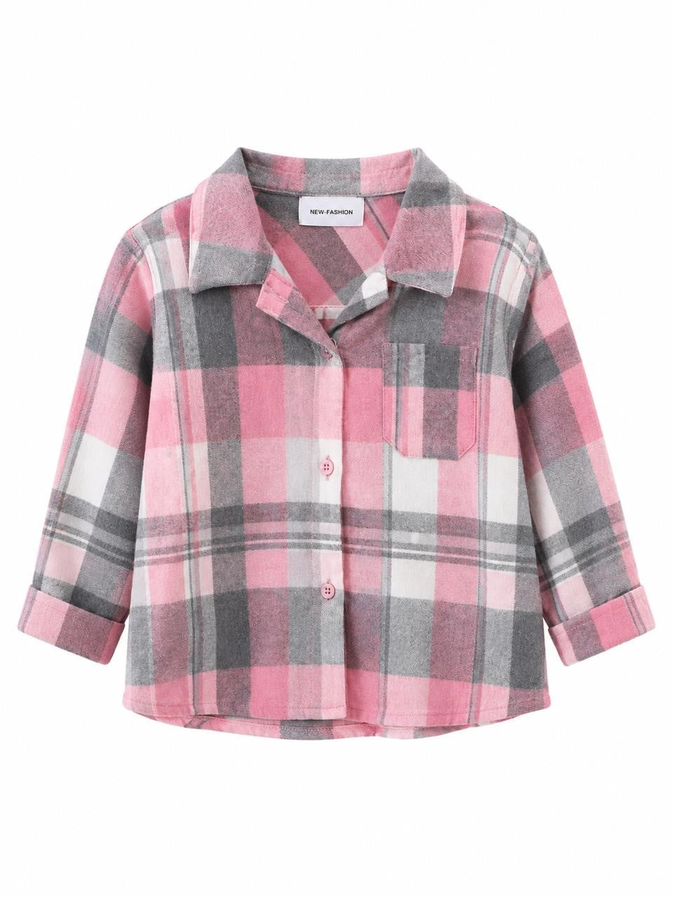 CAMISA CUADROS NIÑA ROSA S