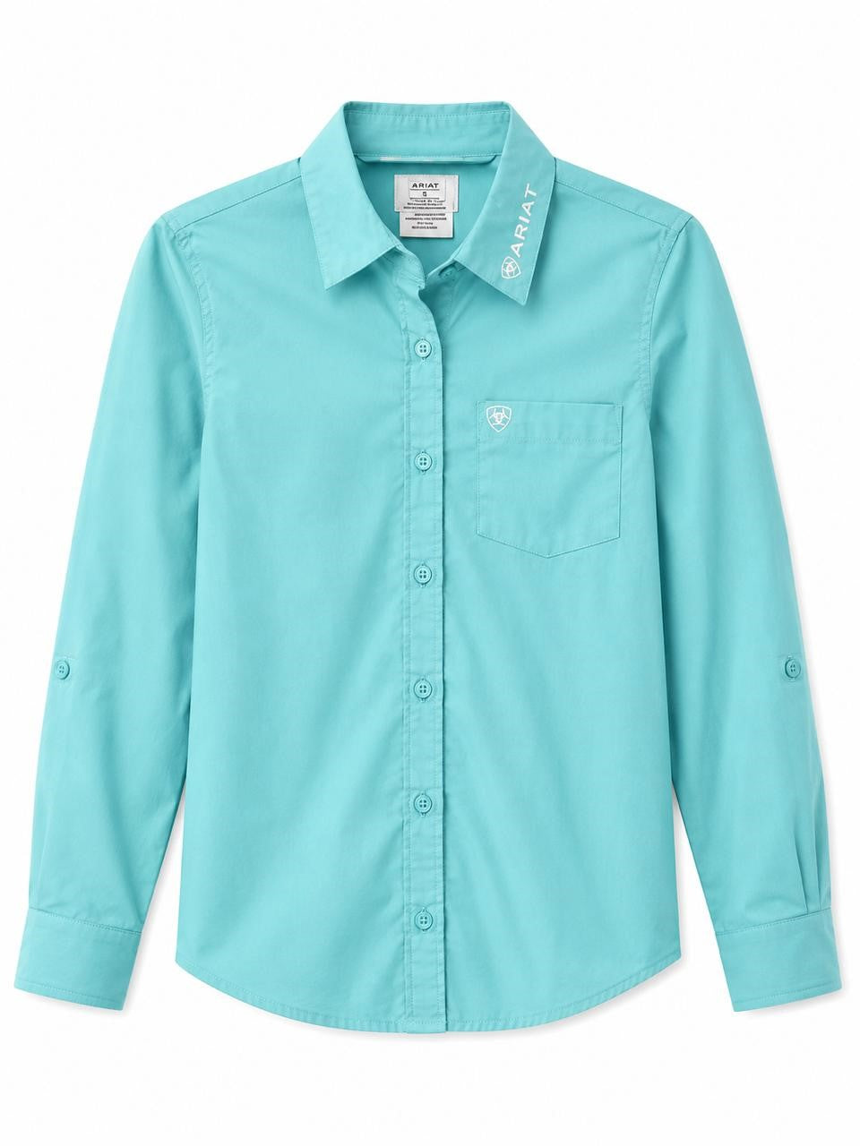 CAMISA NIÑO ARIAT ORIG AZUL VERDE 10
