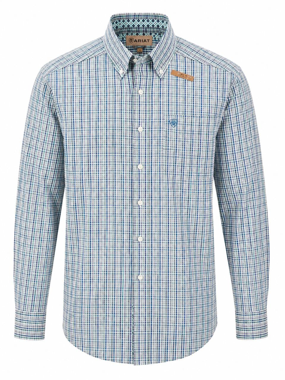 CAMISA CABALLERO  ARIAT CUADRO CHICO AZUL S