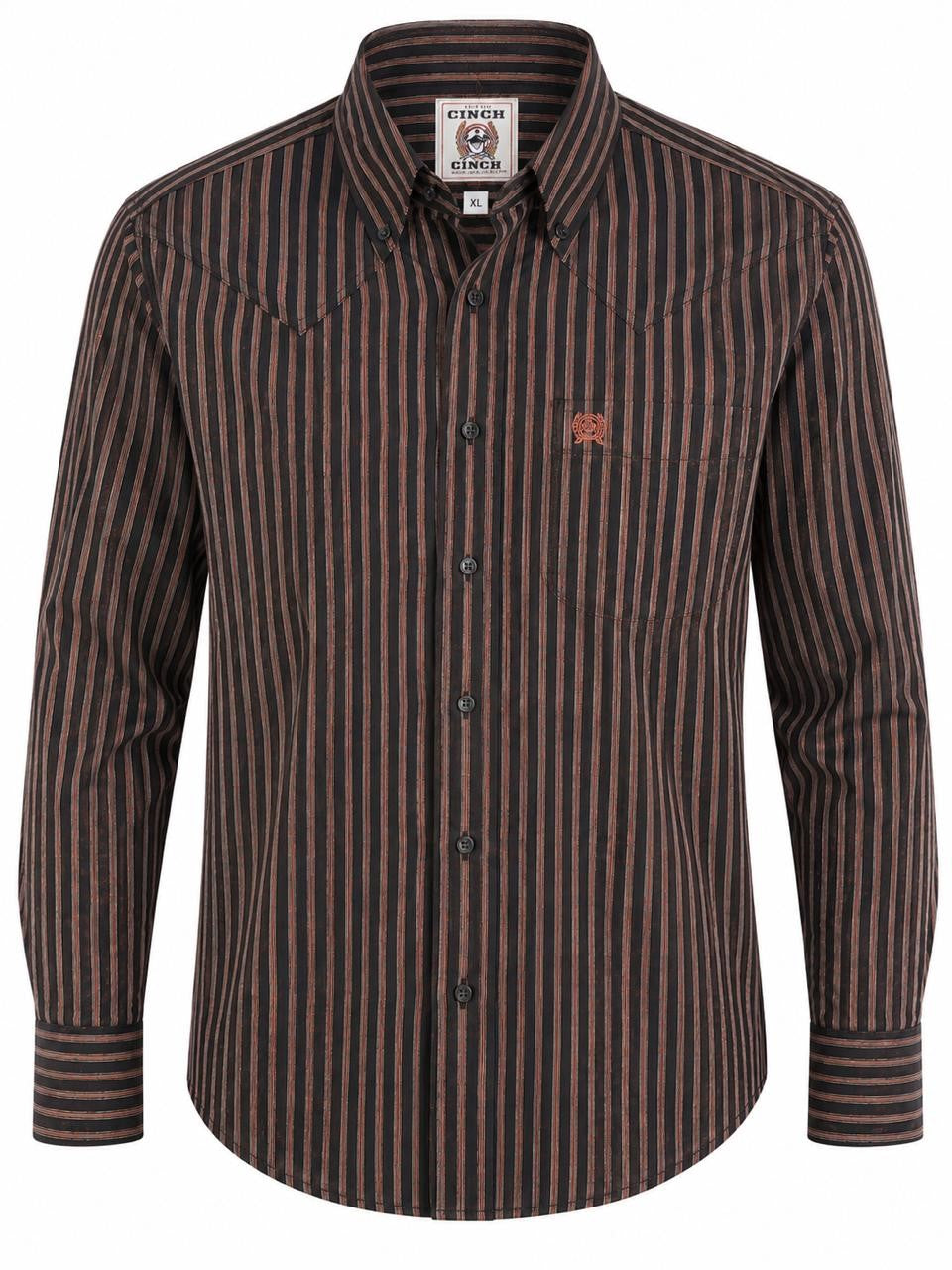 CAMISA CABALLERO CINCH NEGRO RAYAS XL