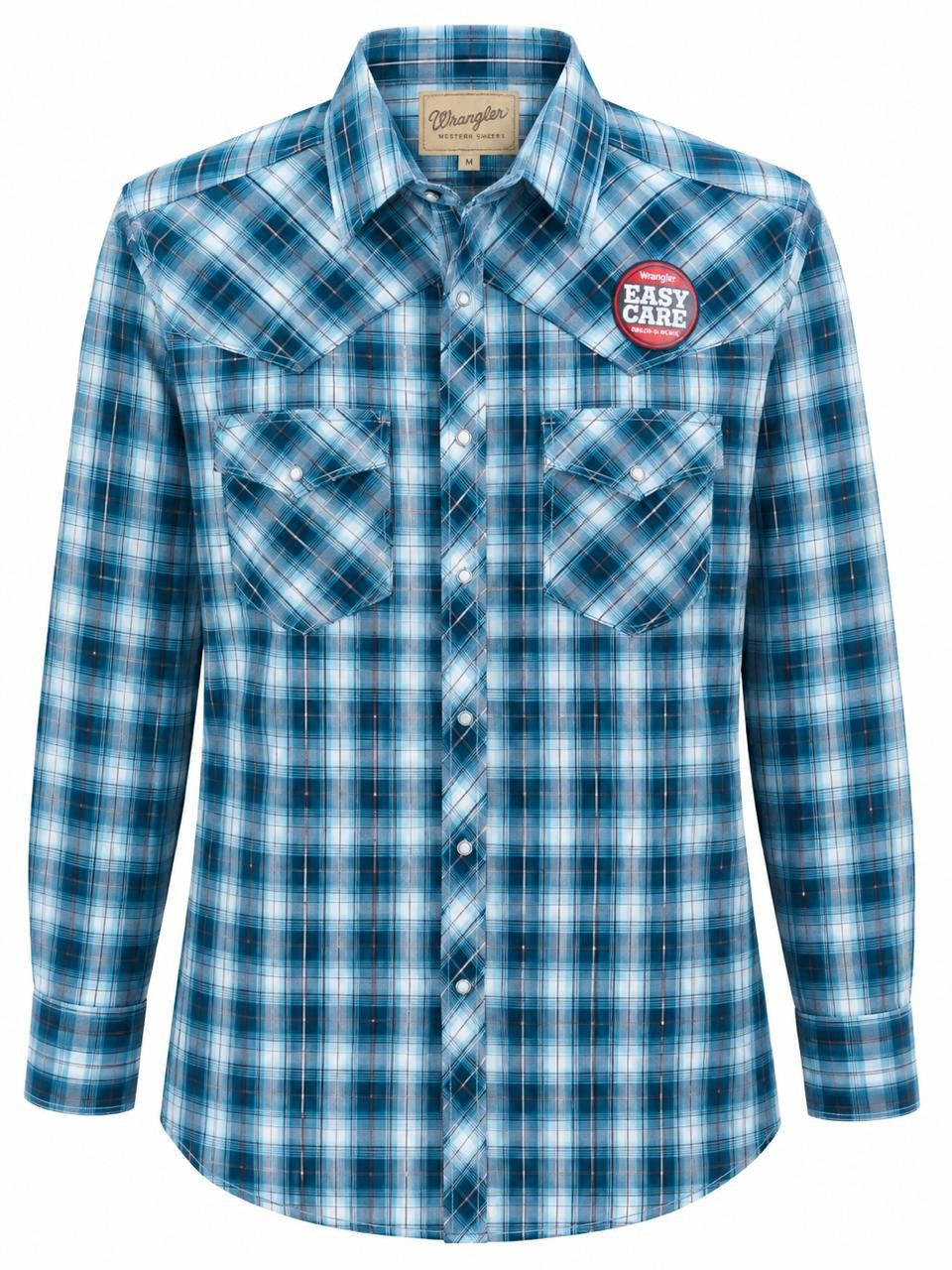 CAMISA CABALLERO WRANGLER CUADROS AZUL CIELO M