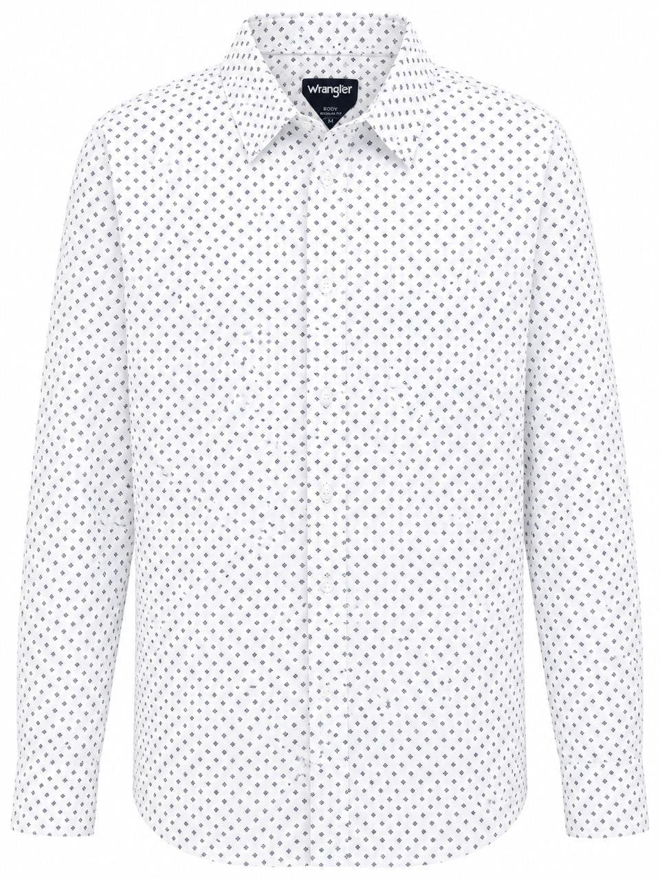 CAMISA CABALLERO  WRANGLER BLANCA PUNTOS XXL